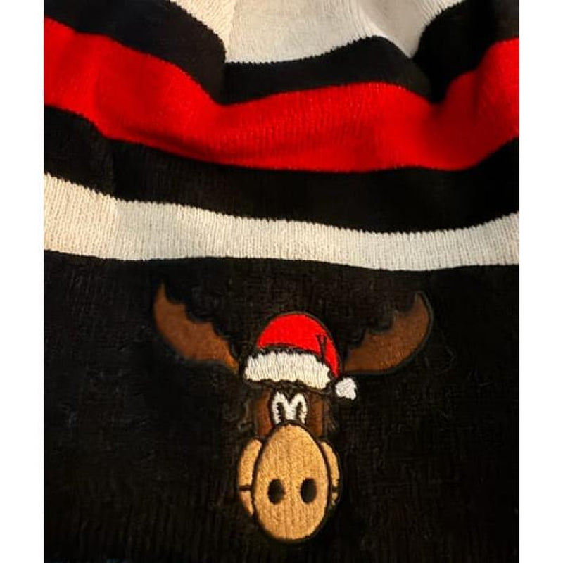 Christmas Reindeer Ice Hockey Jerseys+Knitted Hat, #00 Movie, Stitched Letters and Numbers S-XXXL Winter Hat for Festive Party, Christmas Gift