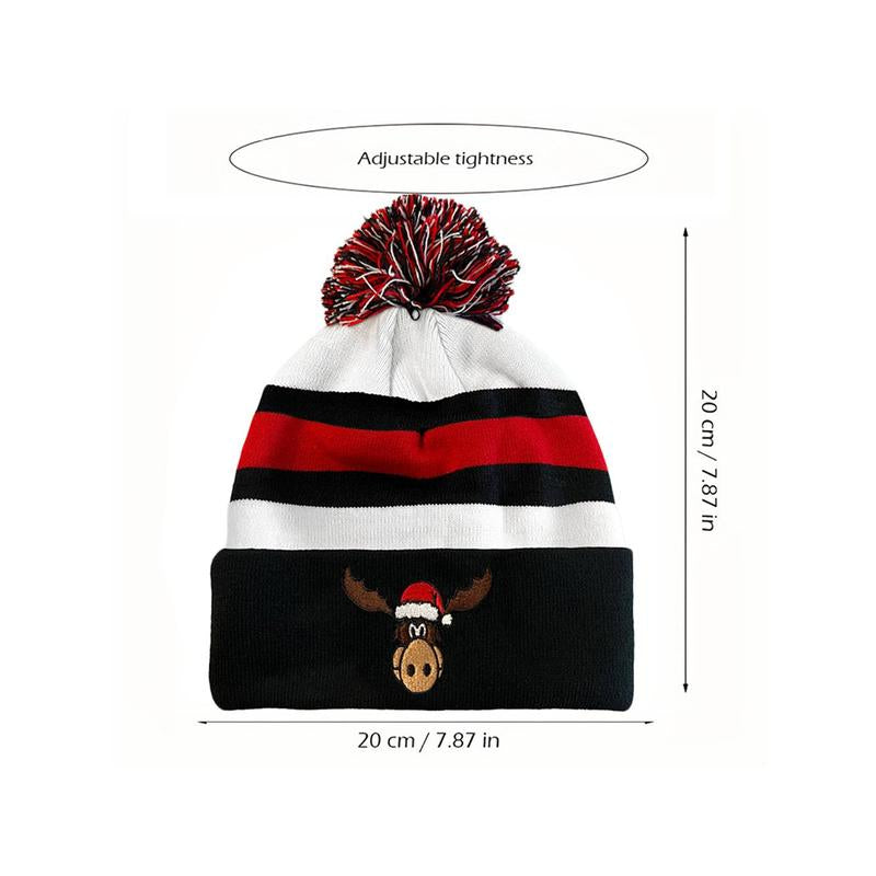 Christmas Reindeer Ice Hockey Jerseys+Knitted Hat, #00 Movie, Stitched Letters and Numbers S-XXXL Winter Hat for Festive Party, Christmas Gift