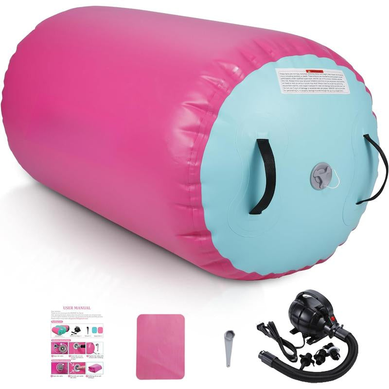 Air Barrel - Air Roller Gymnastics Barrel for Handspring Trainer, Air Track Tumble Mat with Pump for Gym /Yoga Exercise/Cheerleading/ and Outdoor Use
