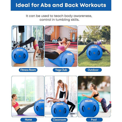 Air Barrel - Air Roller Gymnastics Barrel for Handspring Trainer, Air Track Tumble Mat with Pump for Gym /Yoga Exercise/Cheerleading/ and Outdoor Use