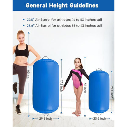 Air Barrel - Air Roller Gymnastics Barrel for Handspring Trainer, Air Track Tumble Mat with Pump for Gym /Yoga Exercise/Cheerleading/ and Outdoor Use
