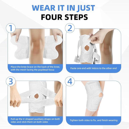 Knee Brace for Knee Pain, Compression Knee Support with Air Mesh Fabric, Adjustable Knee Wrap with Side Stabilizers, Ultra-Soft Bandage for Sports, Running, Meniscus Tear, ACL, Arthritis Relief