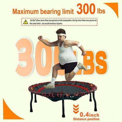 HOTWAVE Handrail Trampoline Foldable Indoor Mini Trampoline 40"/45" Fitness Trampoline Adjustable Height
