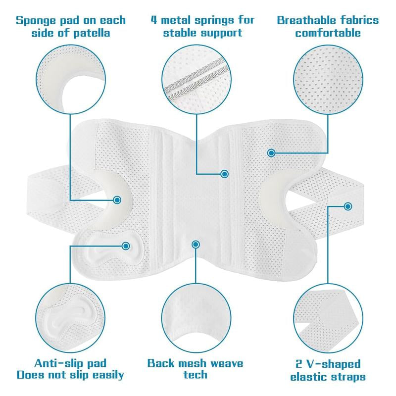 Knee Brace for Knee Pain, Compression Knee Support with Air Mesh Fabric, Adjustable Knee Wrap with Side Stabilizers, Ultra-Soft Bandage for Sports, Running, Meniscus Tear, ACL, Arthritis Relief