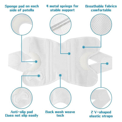 Knee Brace for Knee Pain, Compression Knee Support with Air Mesh Fabric, Adjustable Knee Wrap with Side Stabilizers, Ultra-Soft Bandage for Sports, Running, Meniscus Tear, ACL, Arthritis Relief