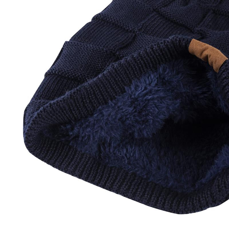 2PC Unisex Beanie Hat Winter Warm Knit Slouchy Skull Cap with Detachable Face Cover For