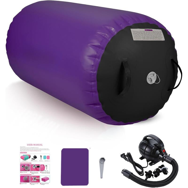 Air Barrel - Air Roller Gymnastics Barrel for Handspring Trainer, Air Track Tumble Mat with Pump for Gym /Yoga Exercise/Cheerleading/ and Outdoor Use
