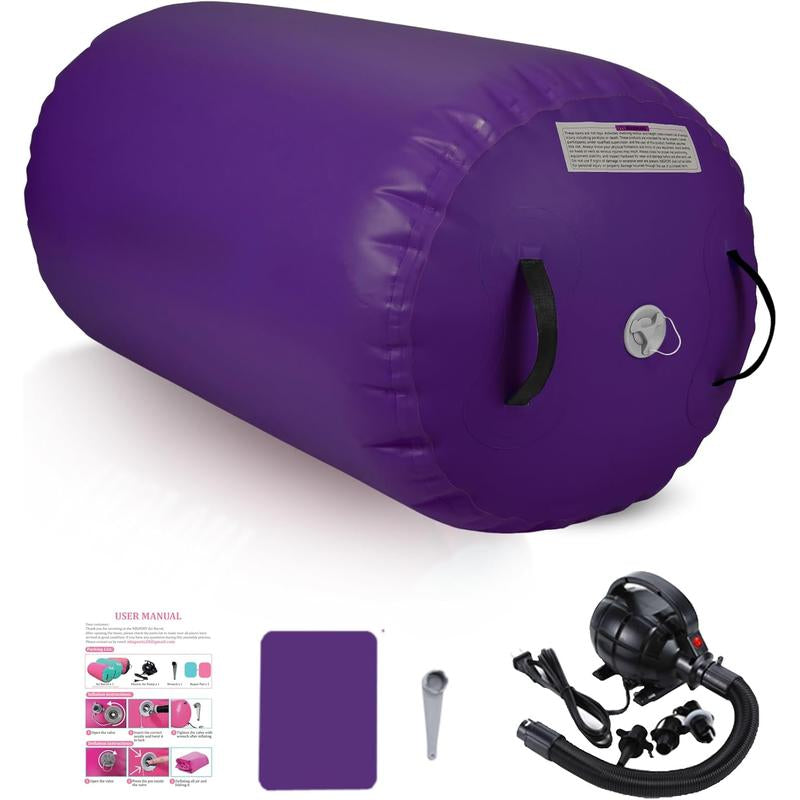 Air Barrel - Air Roller Gymnastics Barrel for Handspring Trainer, Air Track Tumble Mat with Pump for Gym /Yoga Exercise/Cheerleading/ and Outdoor Use