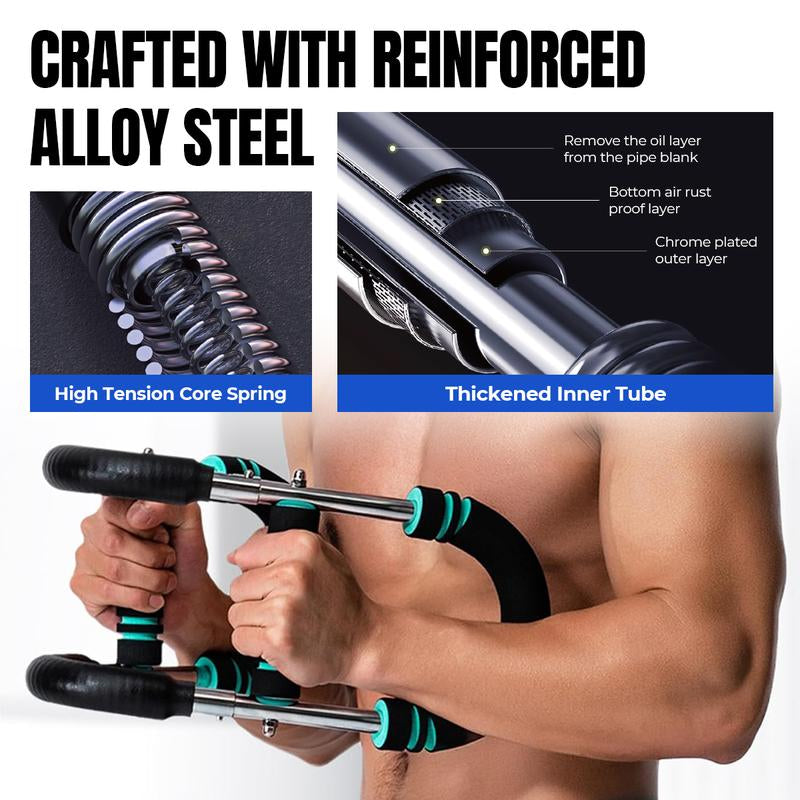 Relifesports Twister Arm Trainer Adjustable Arm & Chest Trainer, Detachable Stainless 60-110Lbs Tricep Workout Equipment Strength Training Accessory