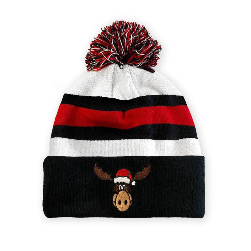 Christmas Reindeer Ice Hockey Jerseys+Knitted Hat, #00 Movie, Stitched Letters and Numbers S-XXXL Winter Hat for Festive Party, Christmas Gift