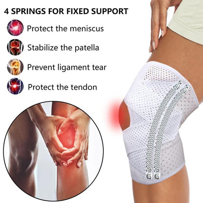 Knee Brace for Knee Pain, Compression Knee Support with Air Mesh Fabric, Adjustable Knee Wrap with Side Stabilizers, Ultra-Soft Bandage for Sports, Running, Meniscus Tear, ACL, Arthritis Relief