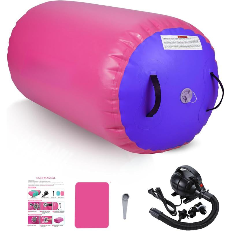 Air Barrel - Air Roller Gymnastics Barrel for Handspring Trainer, Air Track Tumble Mat with Pump for Gym /Yoga Exercise/Cheerleading/ and Outdoor Use